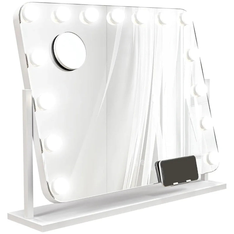 LED make-up spiegel – 3 lichtstanden – dimbaar – touchbediening – USB – 62,5 x 49,5 cm