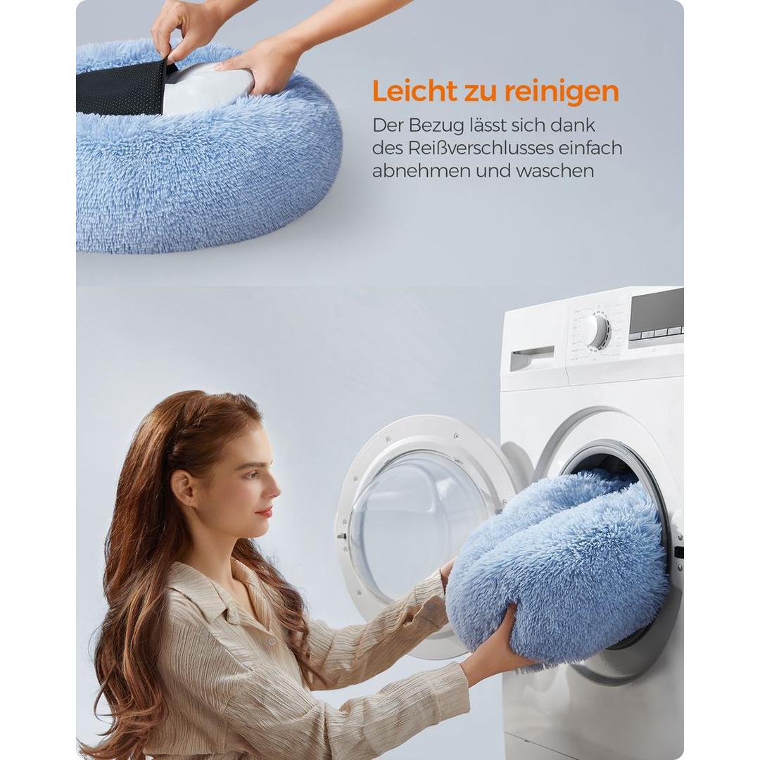 Donut hondenmand met memory foam – extra zacht pluche – afneembare vulling – antislip bodem