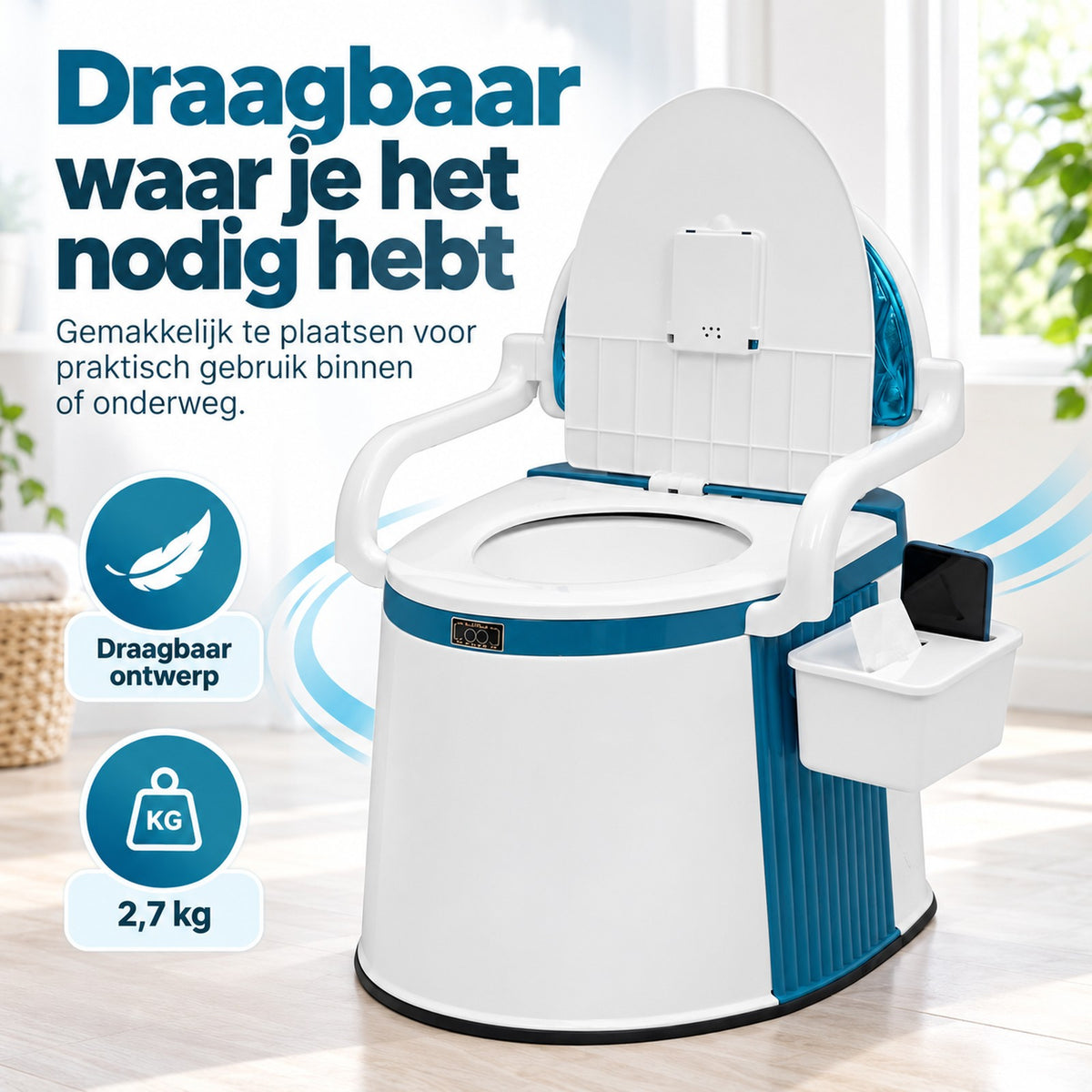 toilet van hdpe-kunststof – van bovenaf gezien