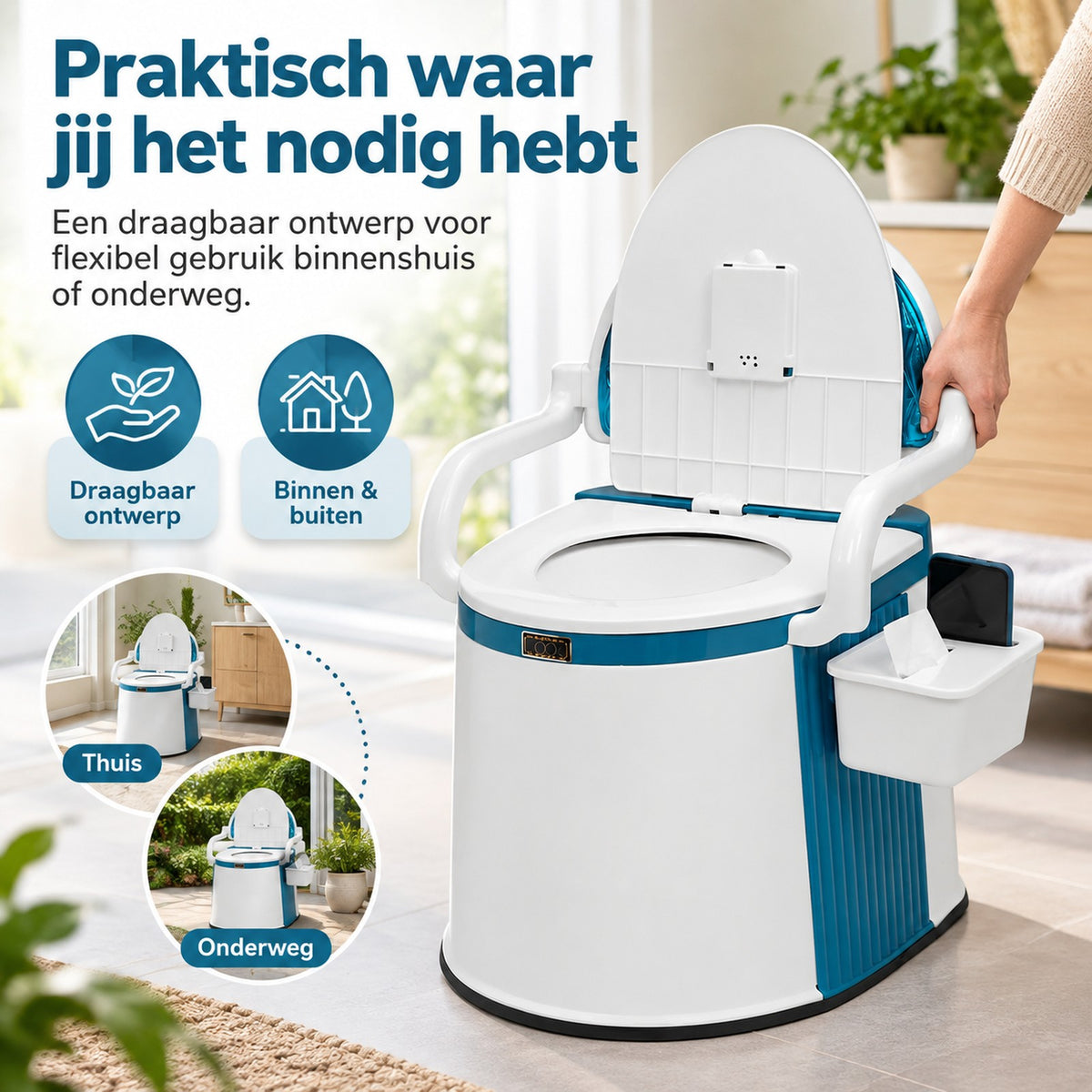 toilet van hdpe-kunststof – close-up
