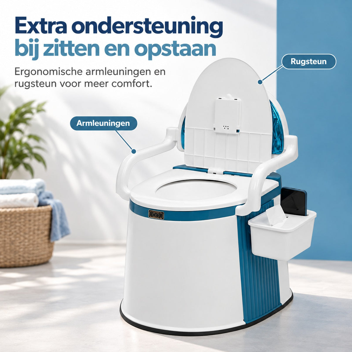 toilet van hdpe-kunststof – met de meegeleverde onderdelen