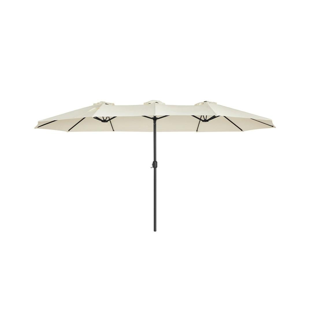 Dubbele parasol 460 x 270 cm – UPF 50+ UV-bescherming – stalen frame Ø48 mm – met slingermechanisme