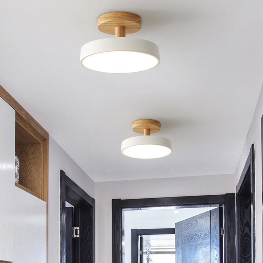 Elmar plafondlamp van hout en metaal – detailfoto van de afwerking
