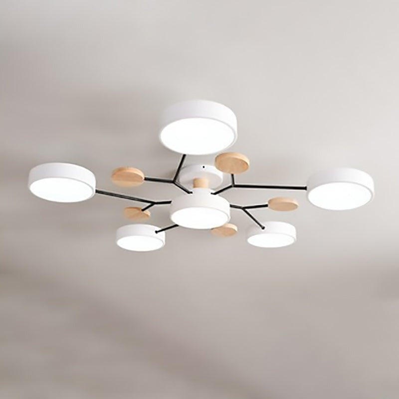 Elvara plafondlamp van ijzer, acryl, hout – detailfoto van de afwerking