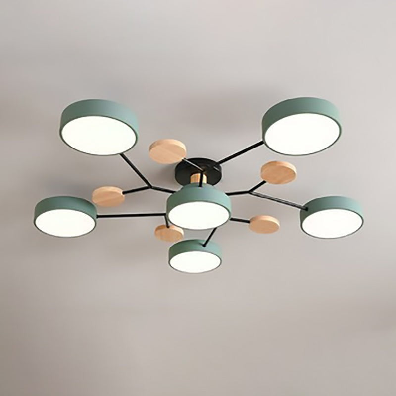 Elvara plafondlamp van ijzer, acryl, hout – zijaanzicht (16)