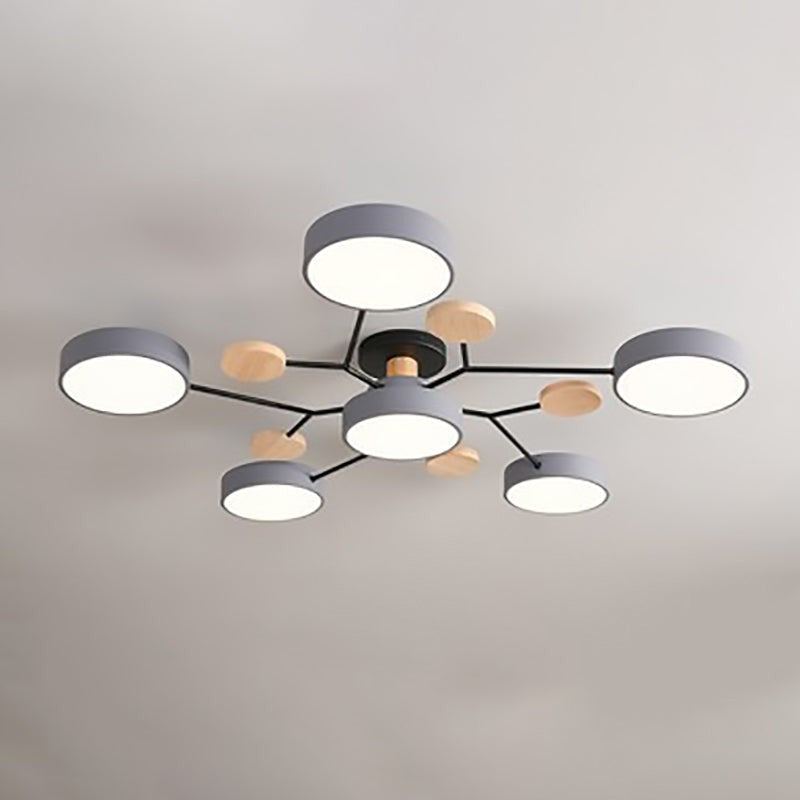Elvara plafondlamp van ijzer, acryl, hout – sfeerbeeld in huis (17)