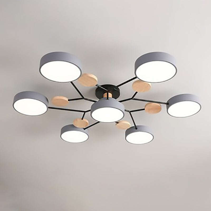 Elvara plafondlamp van ijzer, acryl, hout – van bovenaf gezien (20)