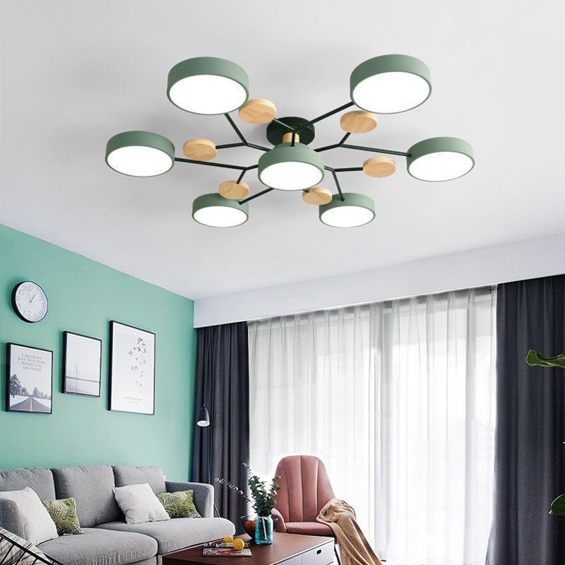 Elvara plafondlamp van ijzer, acryl, hout – geplaatst in een interieur (21)