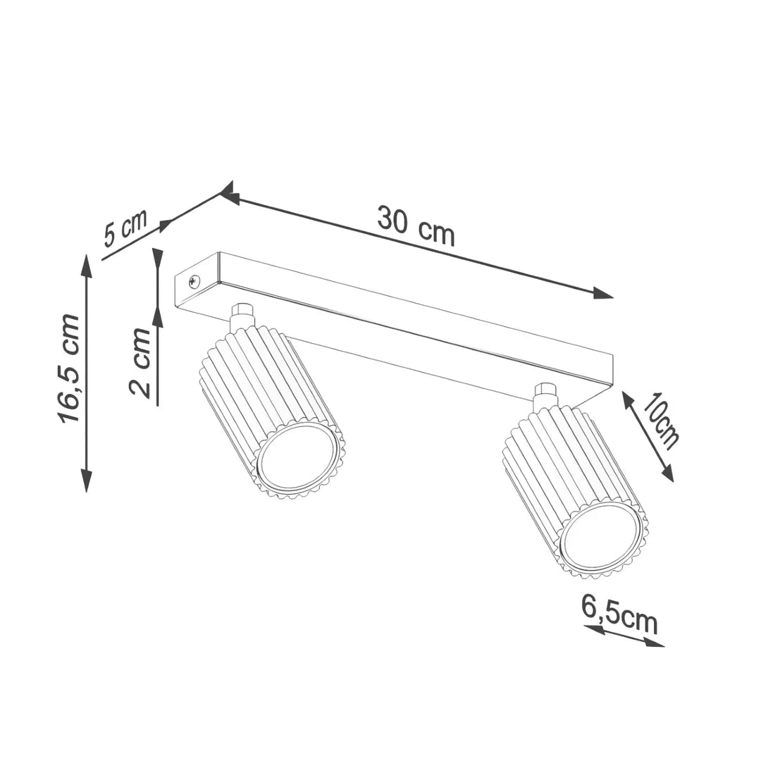 Beige Plafondlamp KARBON met 2 Lichtpunten – Moderne Lamp voor Woonkamer, Keuken of Hal