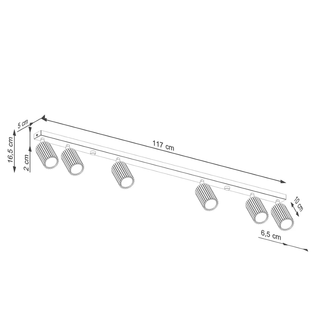 Beige Plafondlamp KARBON met 6 Lichtpunten – Moderne Designlamp voor Woonkamer, Eetkamer of Hal