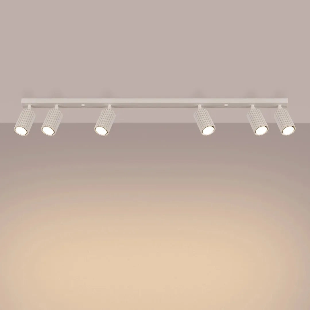 Beige Plafondlamp KARBON met 6 Lichtpunten – Moderne Designlamp voor Woonkamer, Eetkamer of Hal