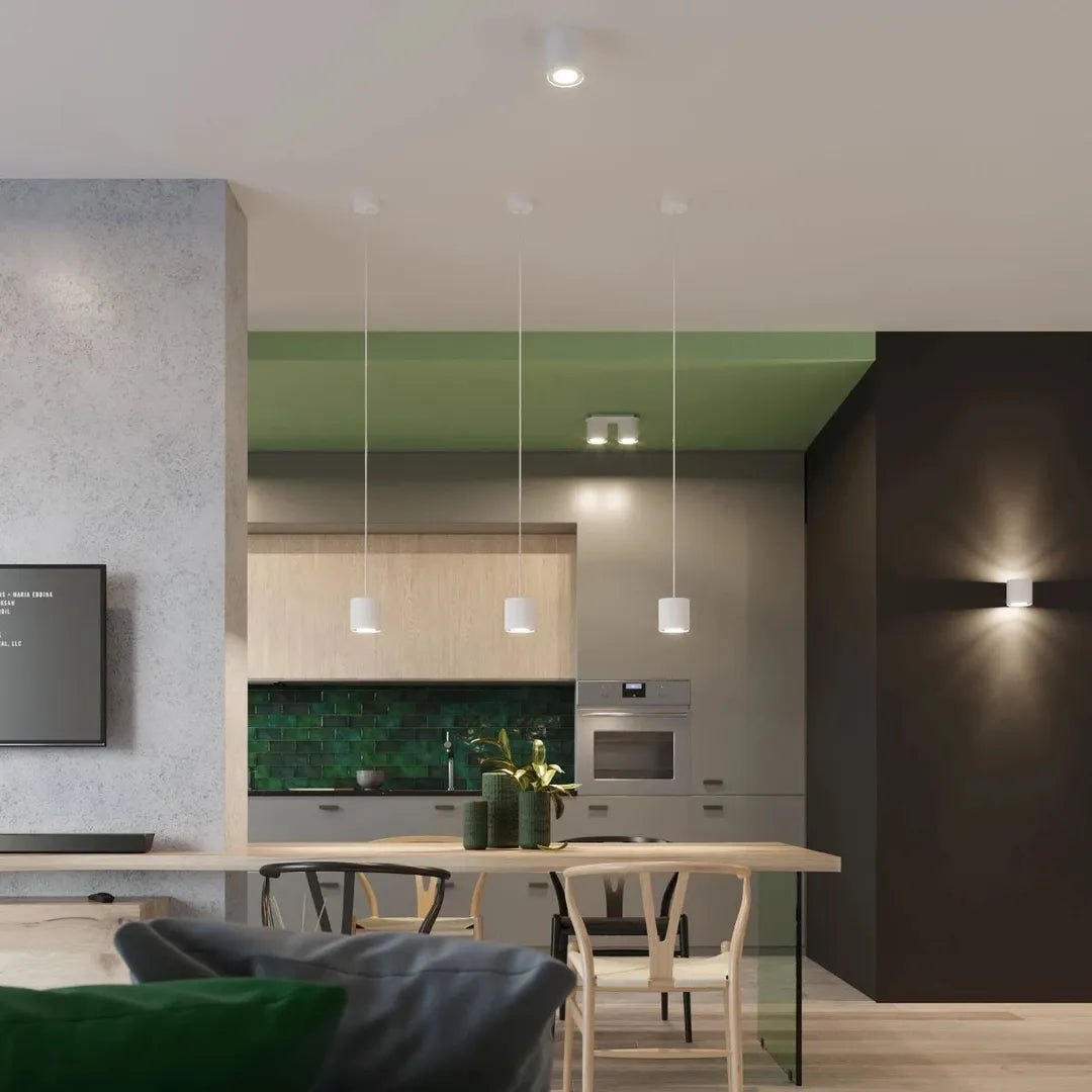 Witte Plafondlamp ORBIS 1 – Moderne Enkellamps Armatuur voor Woonkamer, Keuken of Hal