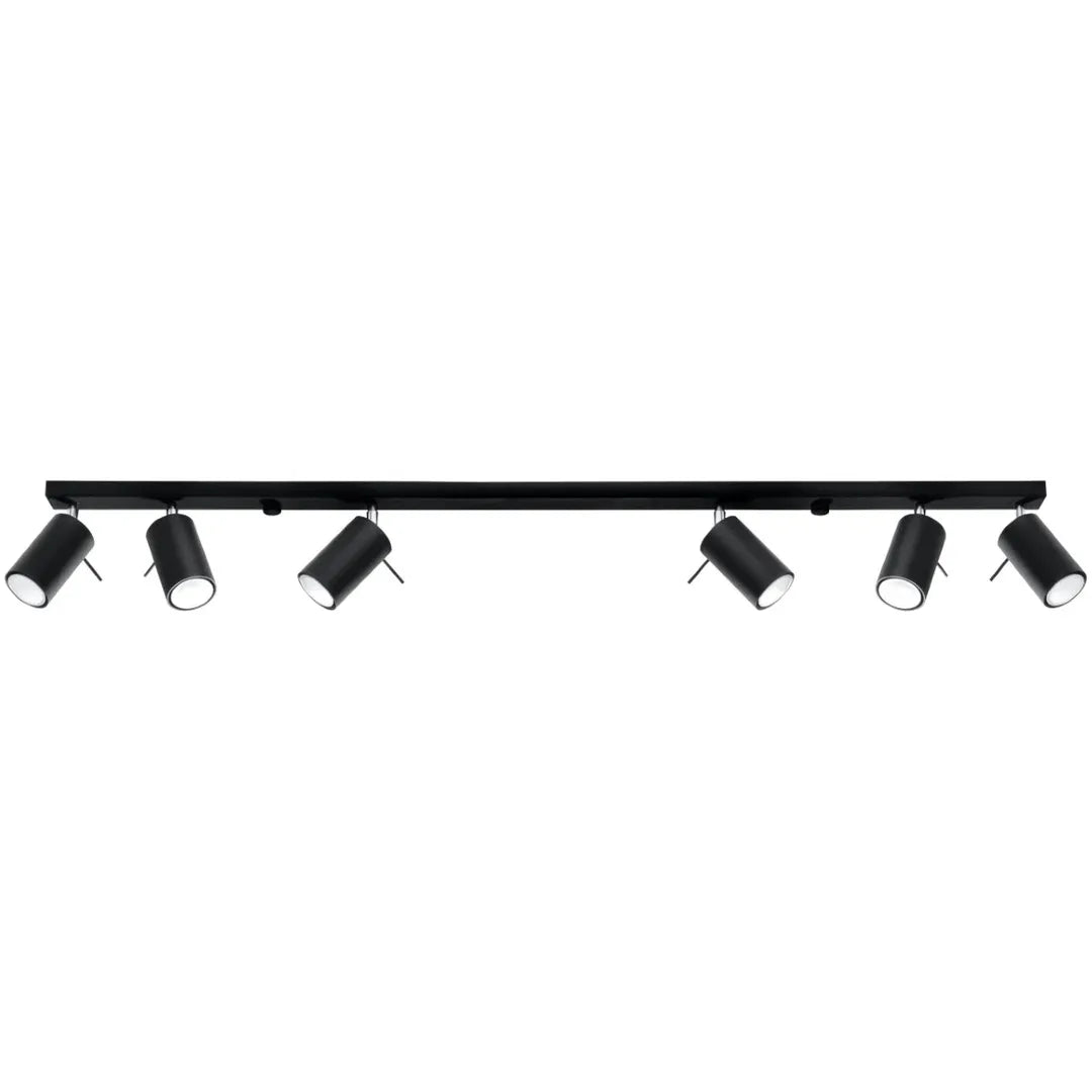 Zwarte Plafondlamp RING met 6 Lichtpunten – Moderne Designlamp voor Woonkamer, Eetkamer of Hal