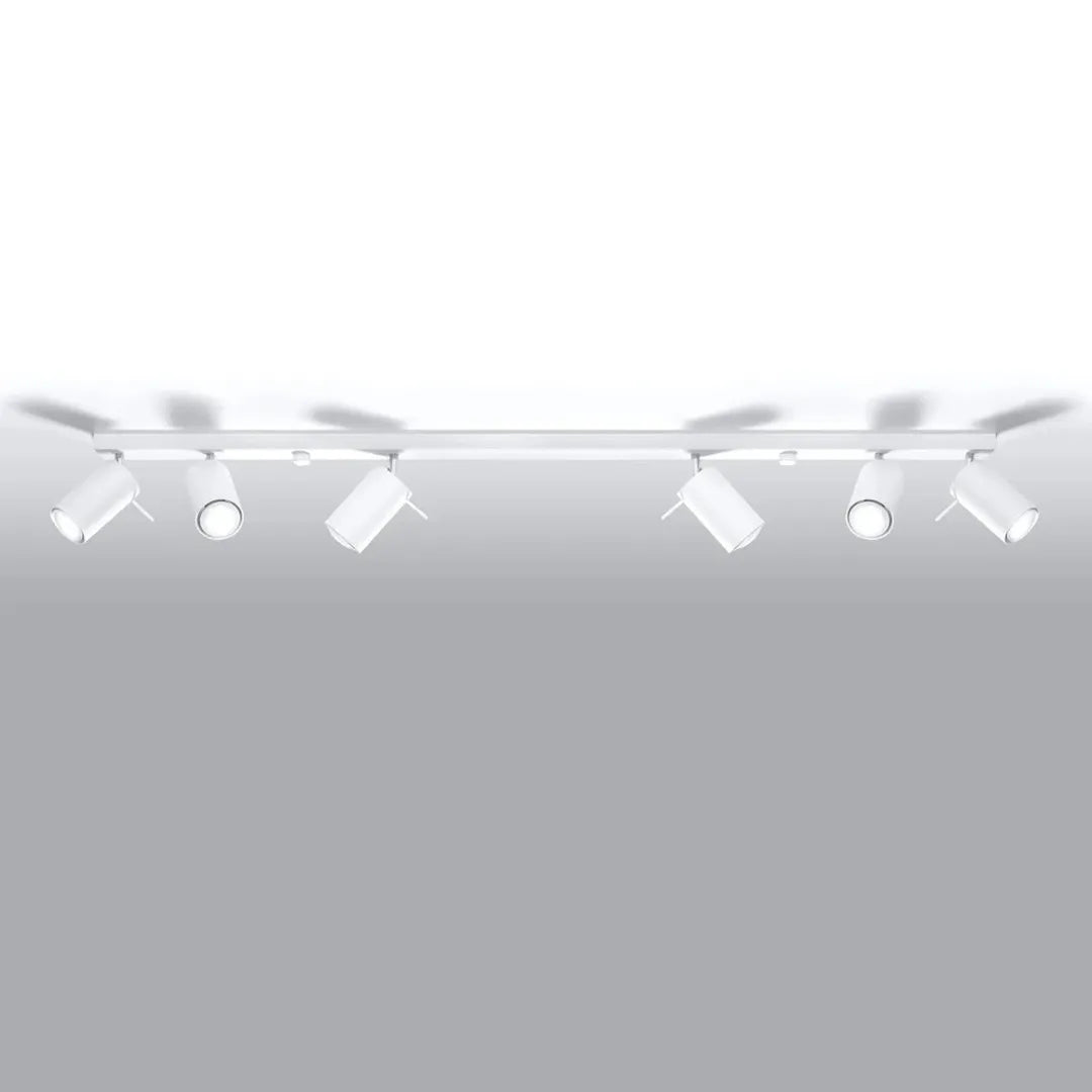Witte Plafondlamp RING met 6 Lichtpunten – Moderne Designlamp voor Woonkamer, Eetkamer of Hal