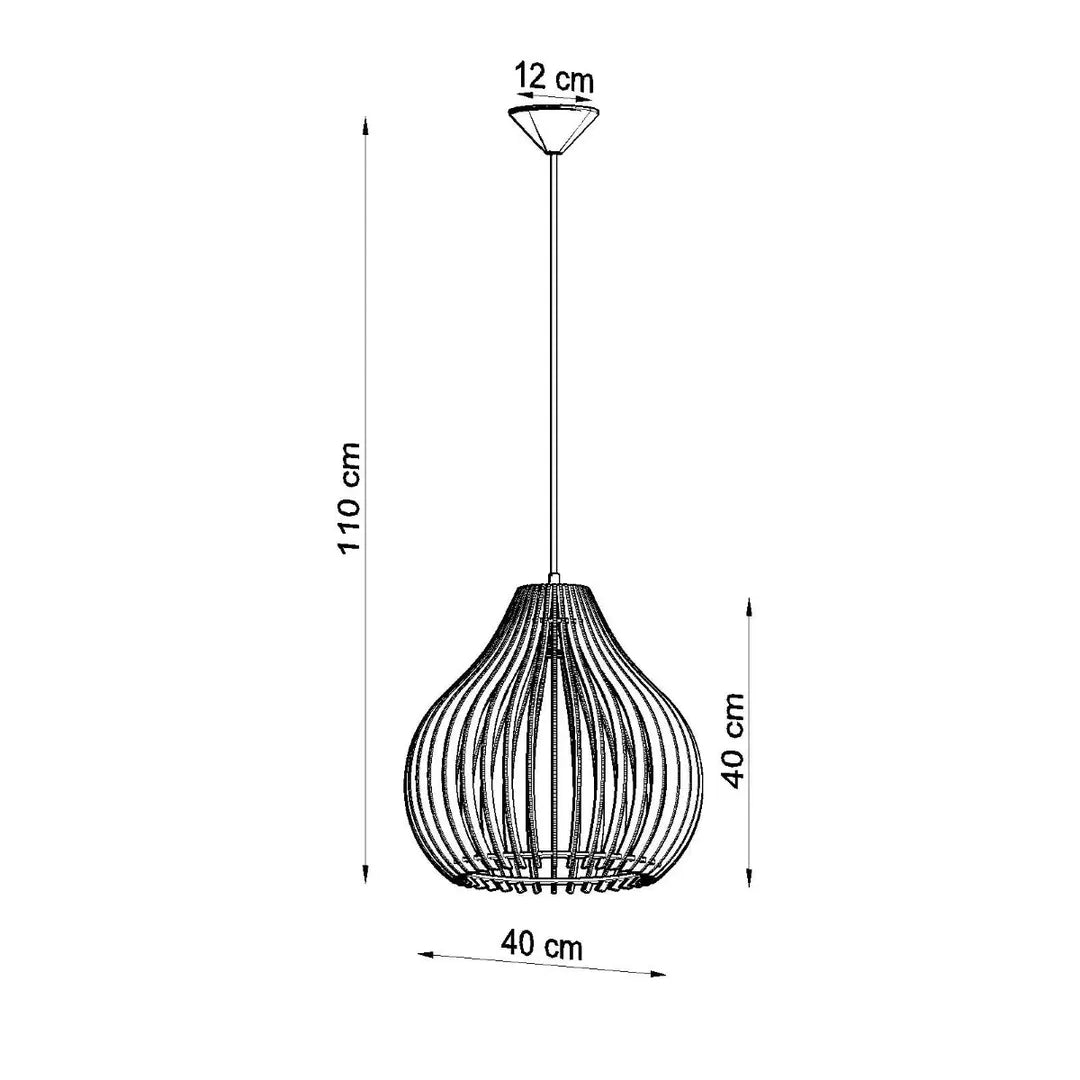 Houten Hanglamp APRILLA – Natuurlijke Sfeerverlichting voor Woonkamer, Eetkamer of Slaapkamer