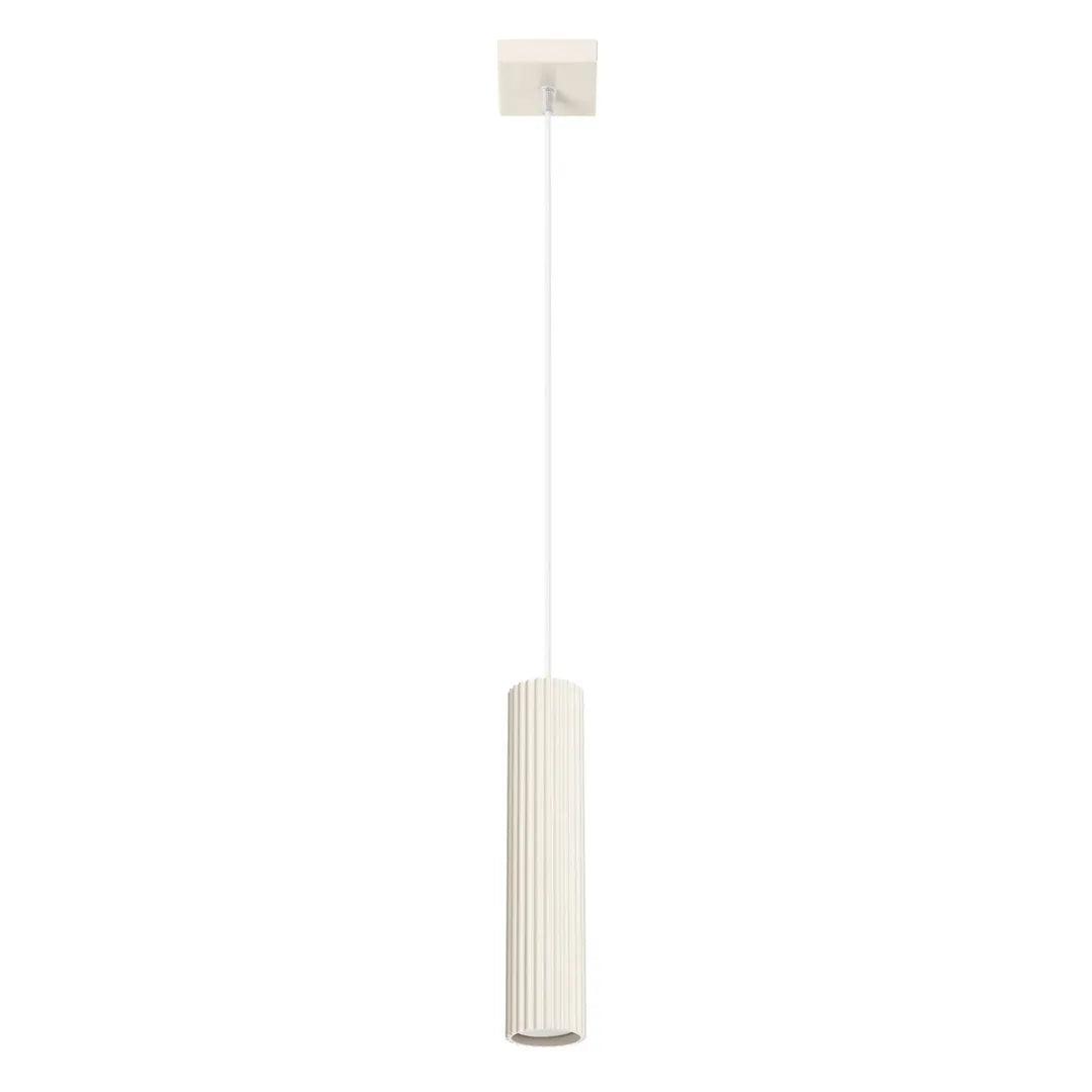 Beige Hanglamp KARBON met 1 Lichtpunt – Moderne Plafondlamp voor Eetkamer, Keuken of Hal
