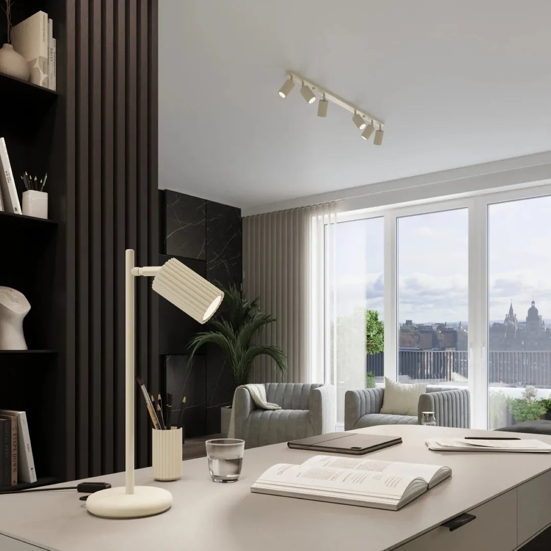 Beige Hanglamp KARBON met 1 Lichtpunt – Moderne Plafondlamp voor Eetkamer, Keuken of Hal