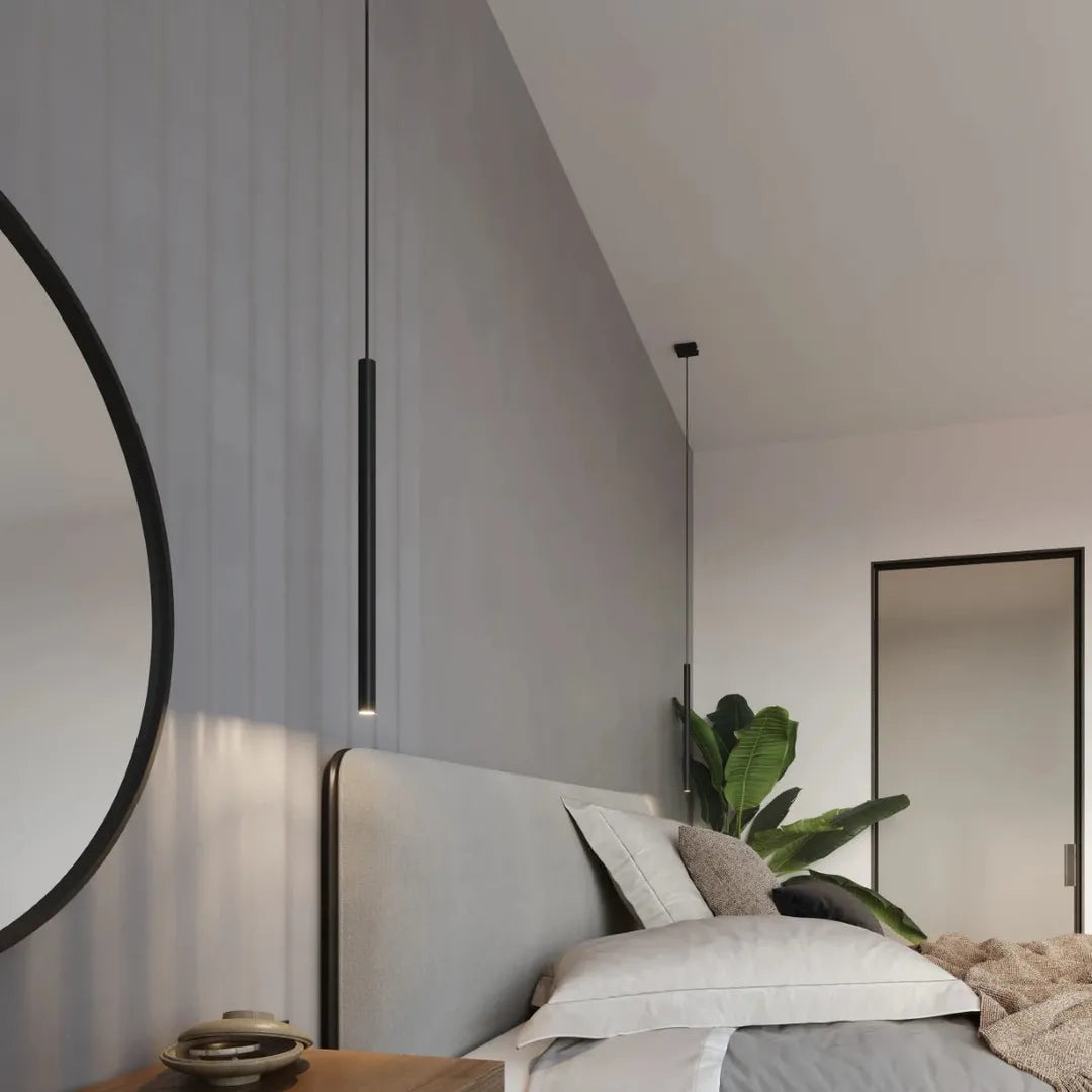 Zwarte Hanglamp PASTELO met 1 Lichtpunt – Strakke Plafondlamp voor Eetkamer, Keuken of Hal