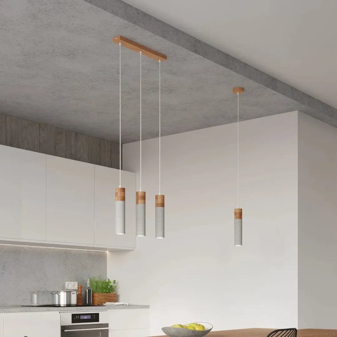 Grijze Hanglamp ZANE met 3 Lichtpunten – Moderne Plafondlamp voor Eetkamer, Keuken of Woonkamer