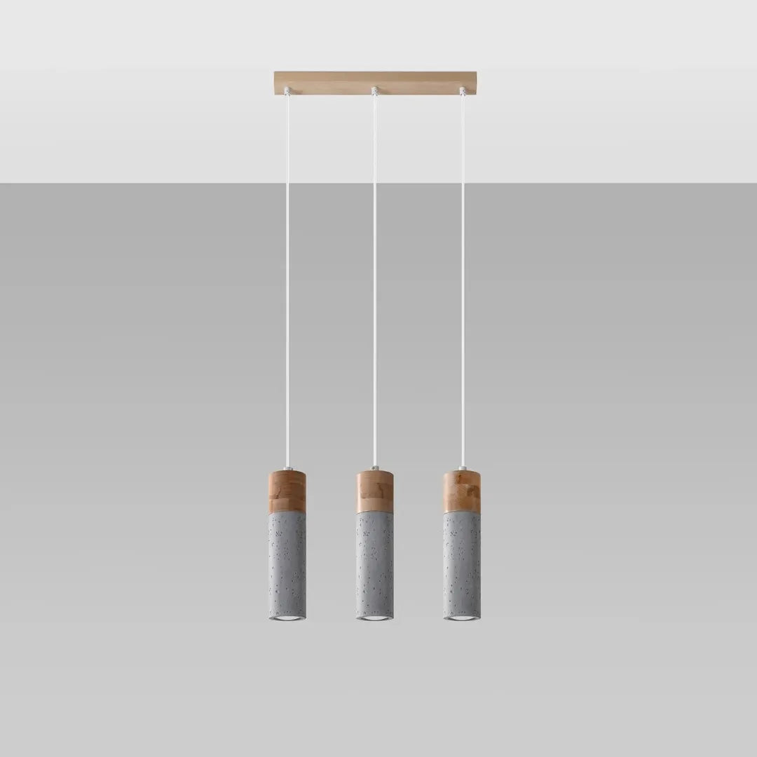 Grijze Hanglamp ZANE met 3 Lichtpunten – Moderne Plafondlamp voor Eetkamer, Keuken of Woonkamer