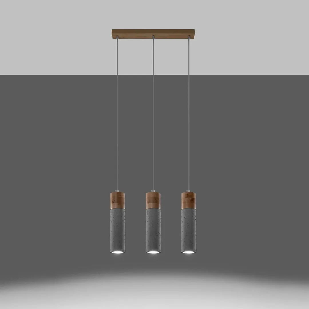 Grijze Hanglamp ZANE met 3 Lichtpunten – Moderne Plafondlamp voor Eetkamer, Keuken of Woonkamer
