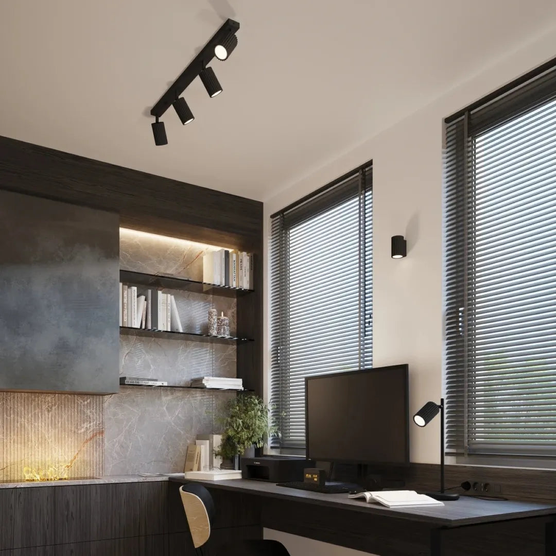 Zwarte Wandlamp KARBON 10 – Moderne Muurlamp voor Woonkamer, Slaapkamer of Hal