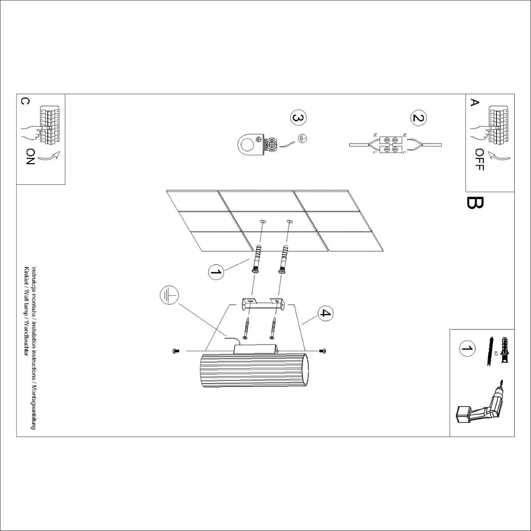 Beige Wandlamp KARBON 20 – Moderne Muurlamp voor Woonkamer, Slaapkamer of Hal