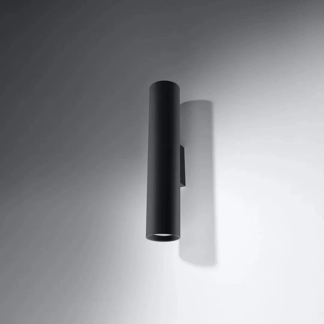 Zwarte Wandlamp LAGOS 2 – Moderne Muurlamp met 2 Lichtpunten voor Woonkamer, Hal of Slaapkamer