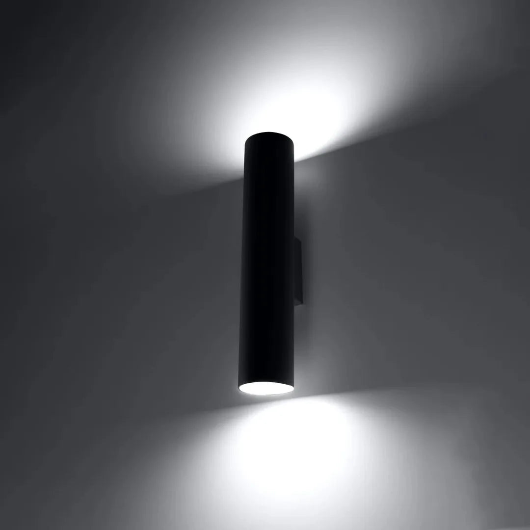 Zwarte Wandlamp LAGOS 2 – Moderne Muurlamp met 2 Lichtpunten voor Woonkamer, Hal of Slaapkamer