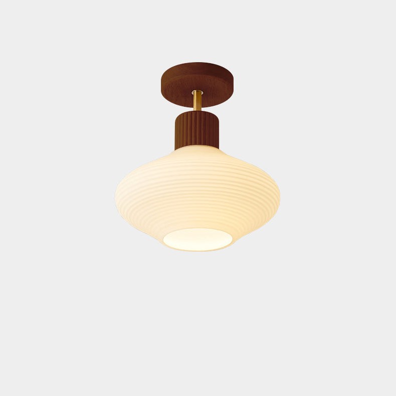 Farvik plafondlamp van hout, glas – achteraanzicht
