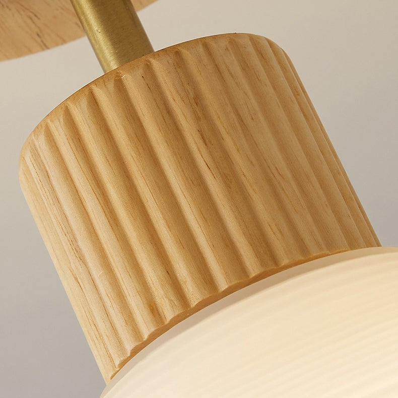 Farvik plafondlamp van hout, glas – met de meegeleverde onderdelen