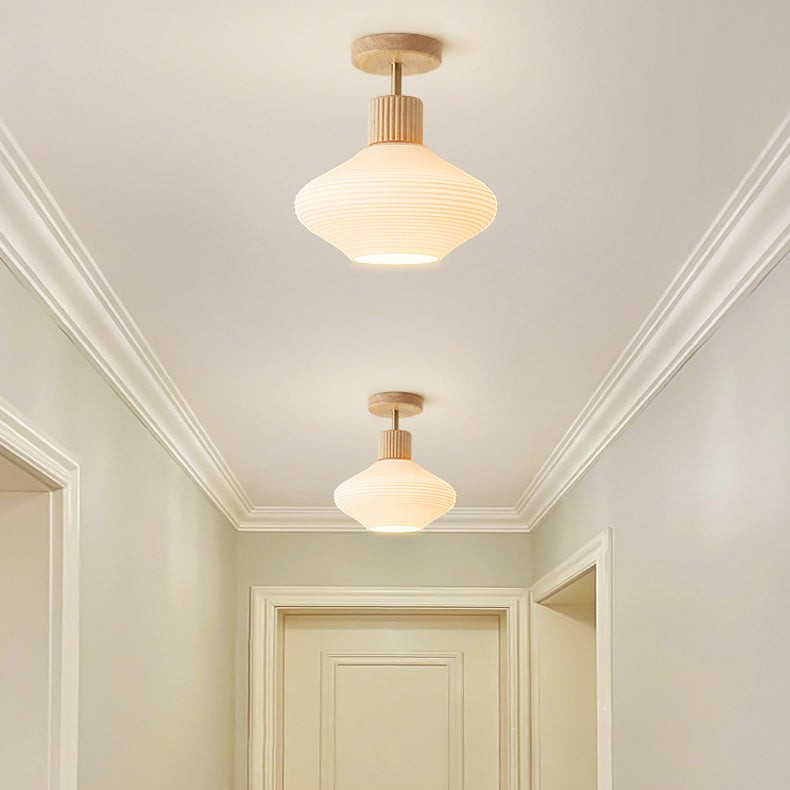 Farvik plafondlamp van hout, glas – detailfoto van de afwerking (15)