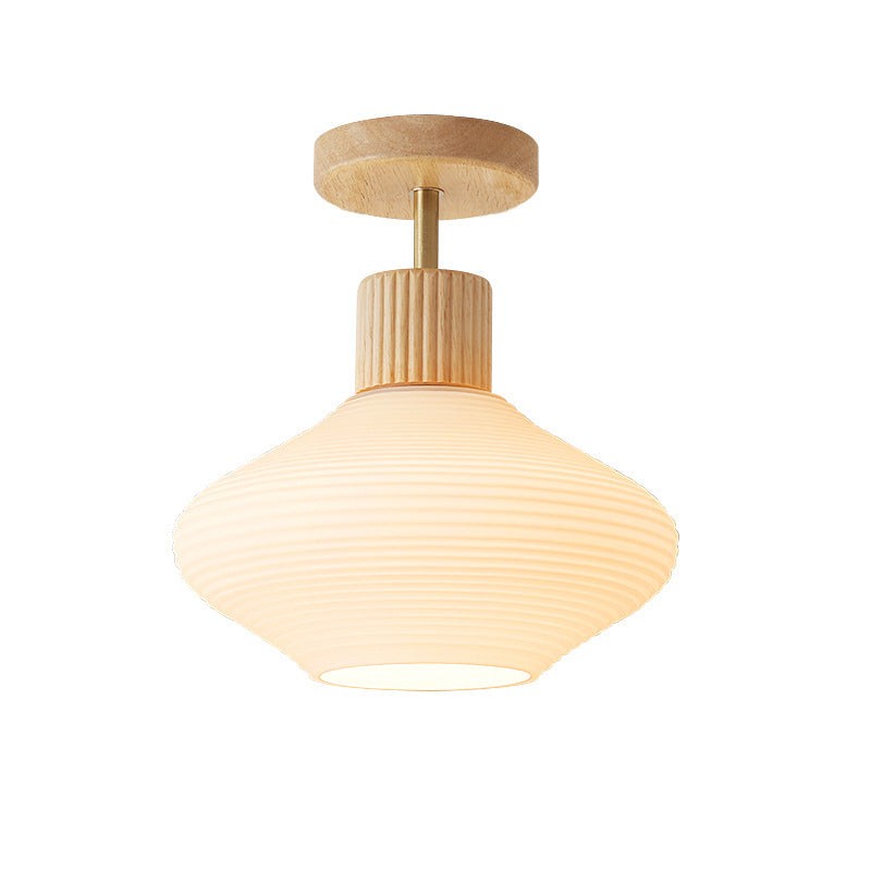 Farvik plafondlamp van hout, glas – van bovenaf gezien