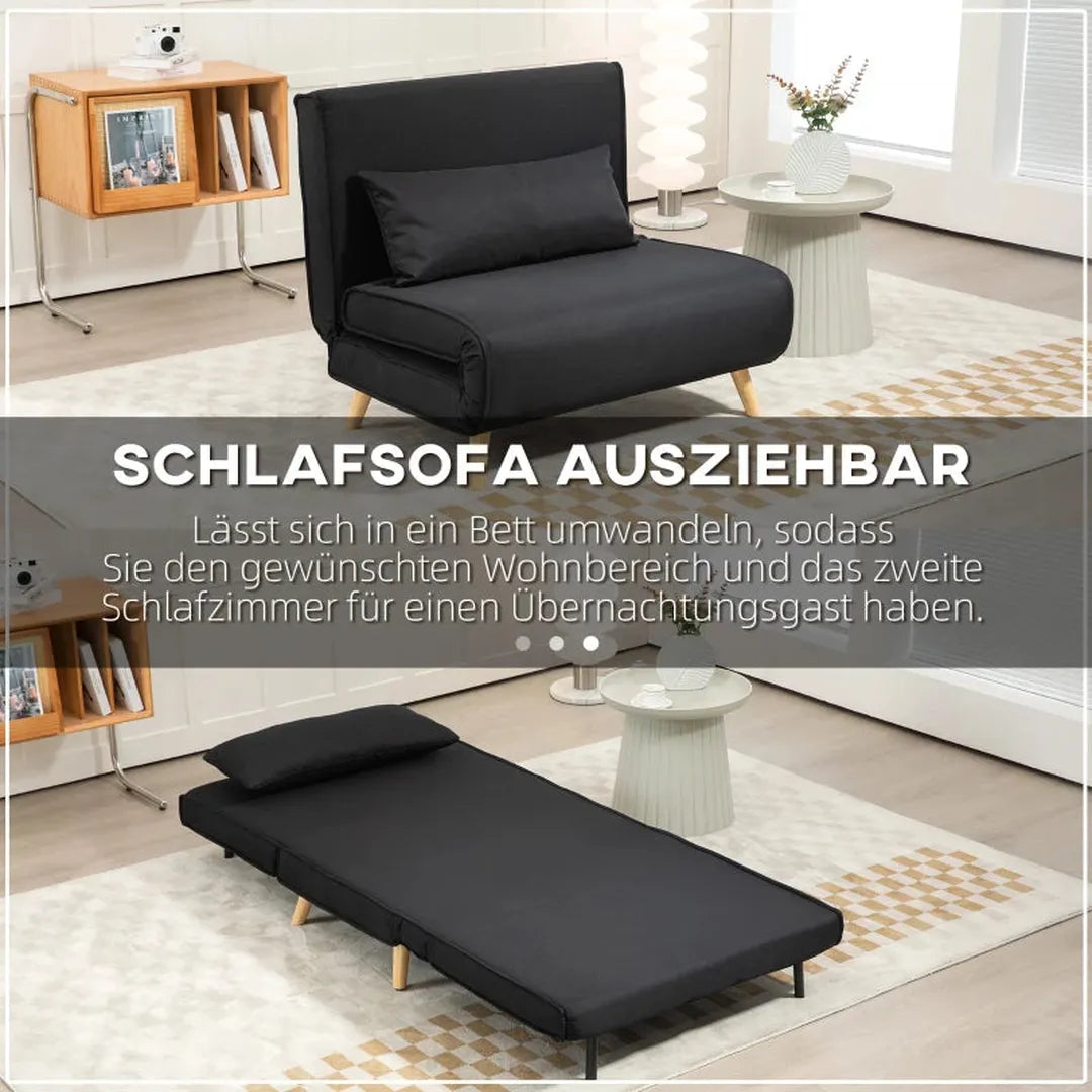 Sofa bed – inklapbaar – verstelbare rugleuning – Nordic design – linnen stof – 94 x 78 x 80 cm