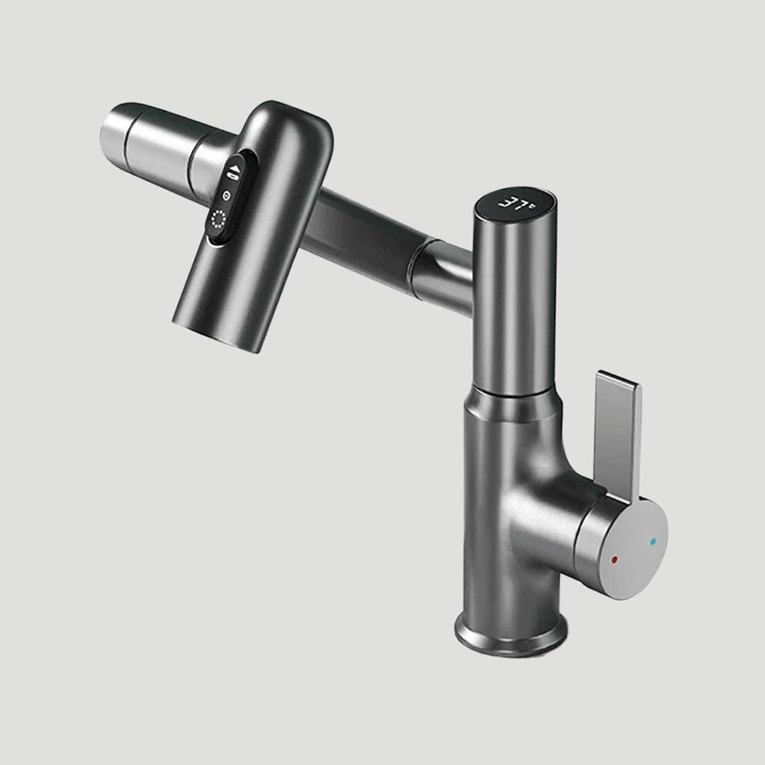 Fenrik keukenkraan van roestvrij staal with chrome-plated surface – zijaanzicht