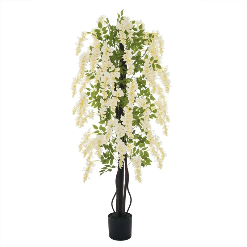 Nepplant Wisteria – 165 cm hoog – kunstbloem in pot – plastic – voor kantoor en woonkamer