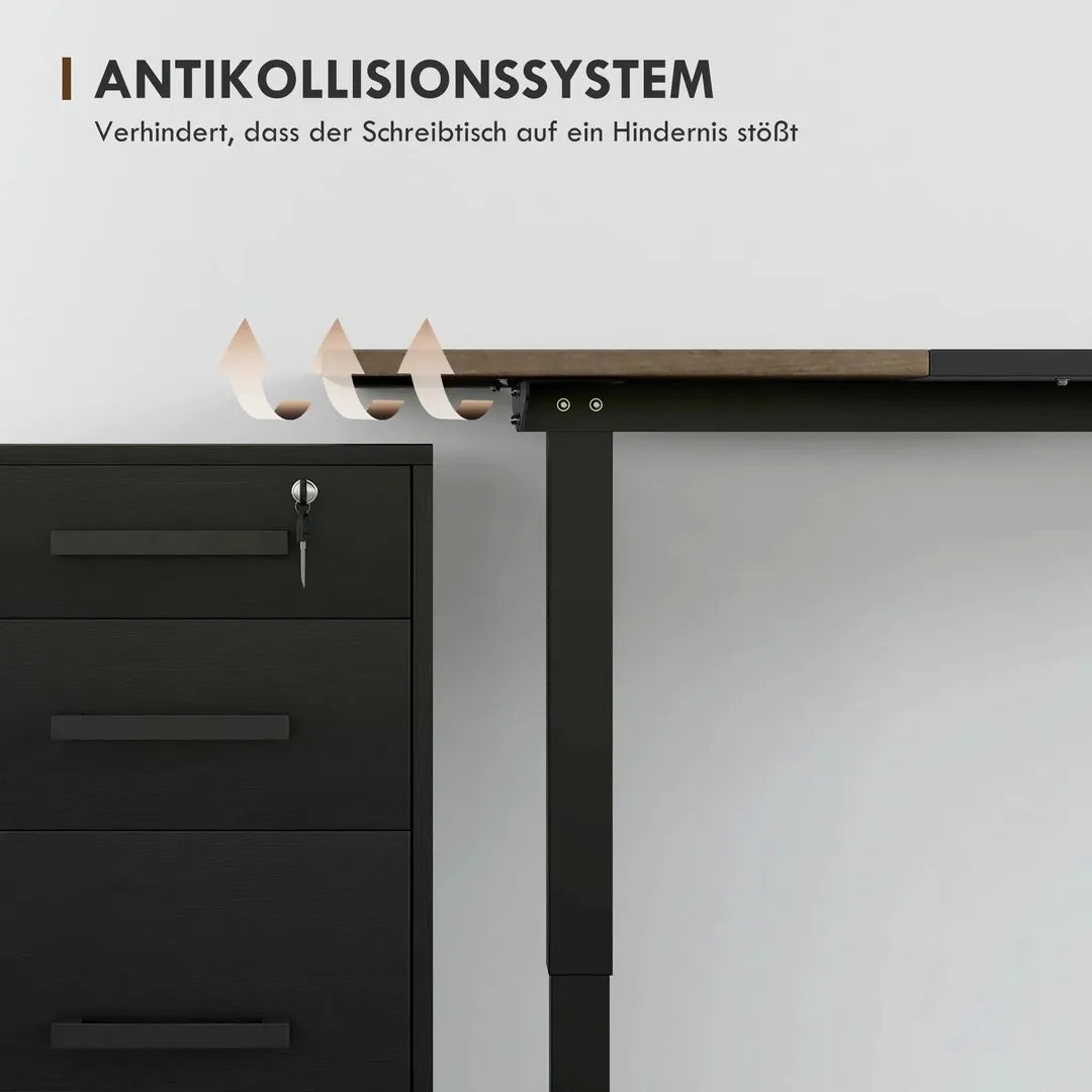 In hoogte verstelbaar sta-bureau – elektrisch computertafel met geheugenfunctie, 140 × 70 × 72–116 cm, wit