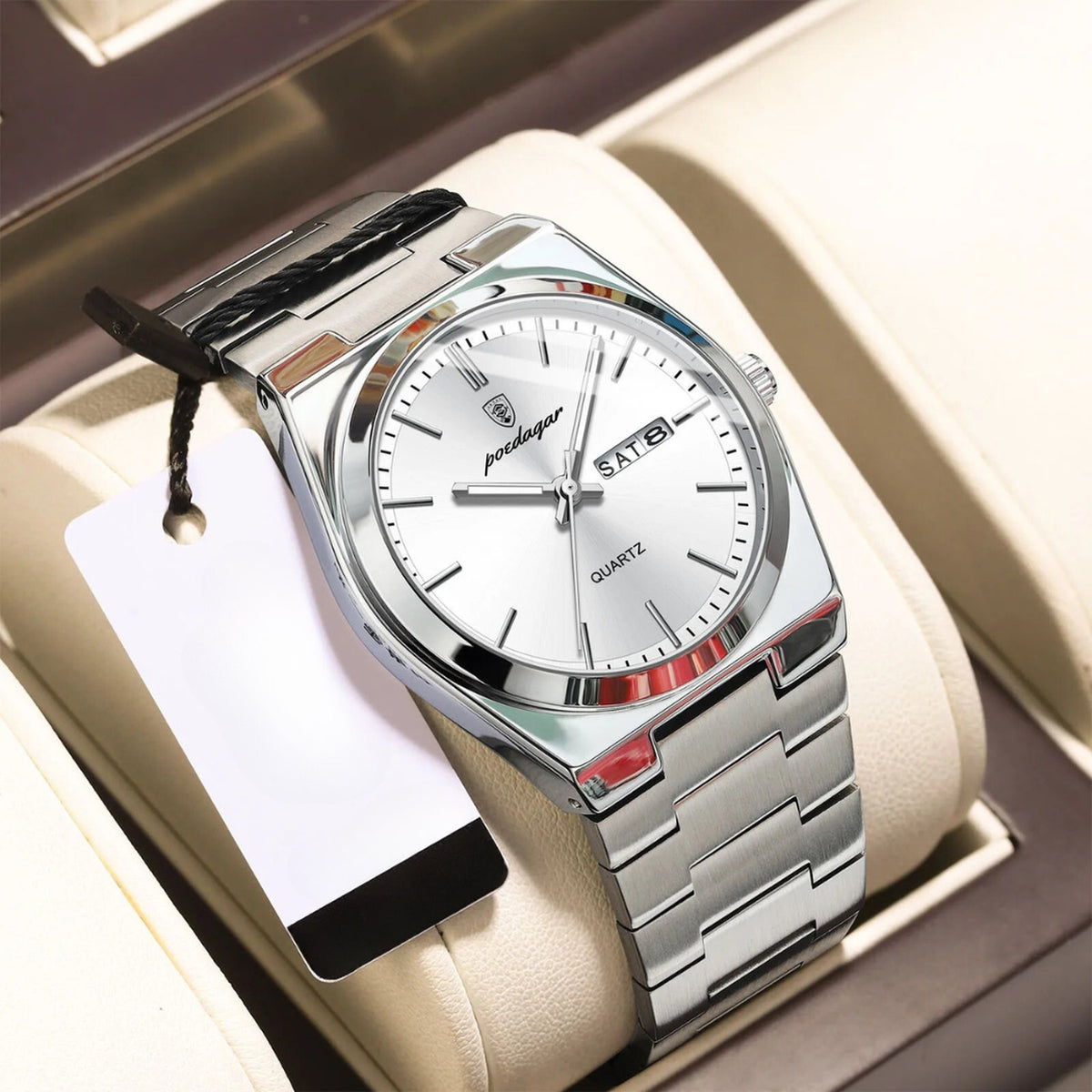 horloge in roségoud wit – achteraanzicht
