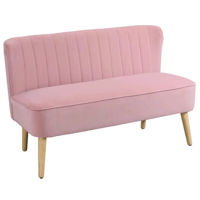 2-zits stoffen bank – gestoffeerd met fluweelachtig polyester – donker groen – houtframe – 117 x 56,5 x 77 cm