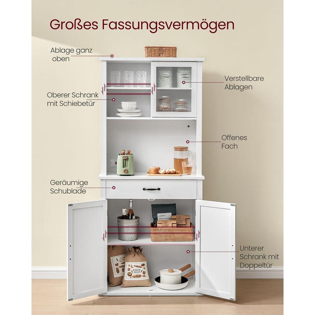 Keuken Opbergkast met Ingebouwde Verlichting en Stroomaansluiting – Praktisch en Functioneel Ontwerp