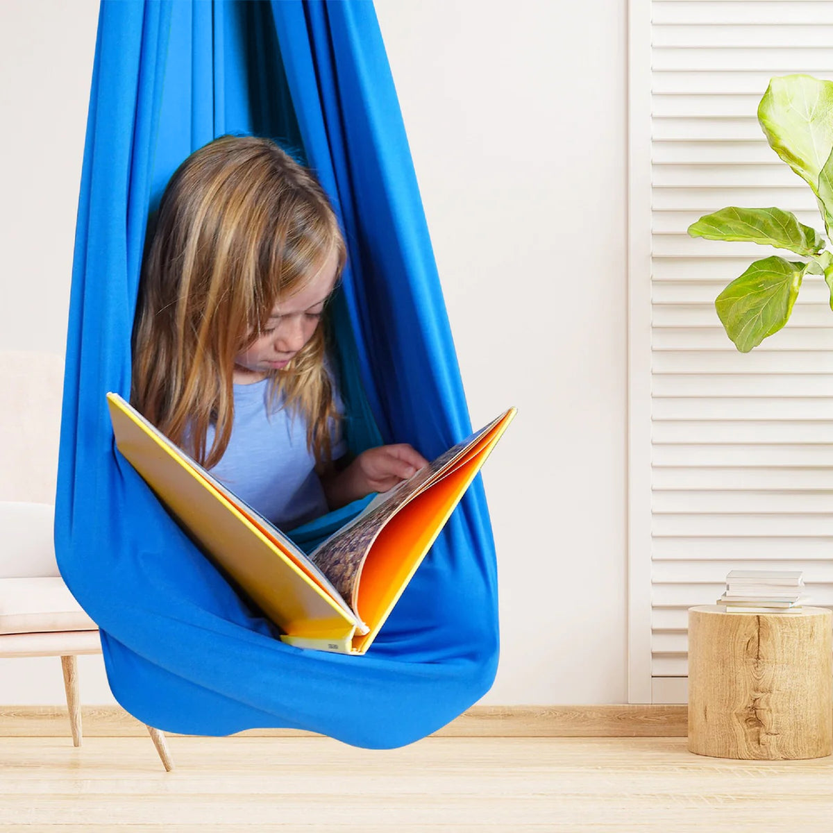 hangmat in blauw – vooraanzicht
