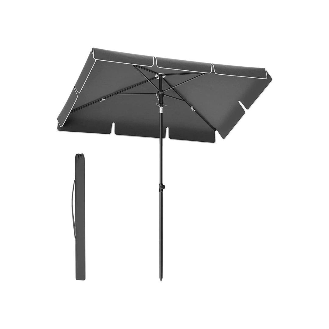 Rechthoekige parasol – kantelbaar en in hoogte verstelbaar – UPF 50+ UV-bescherming – 200x125, 230x150 of 180x125 cm