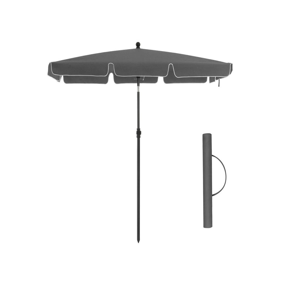 Rechthoekige parasol – kantelbaar en in hoogte verstelbaar – UPF 50+ UV-bescherming – 200x125, 230x150 of 180x125 cm