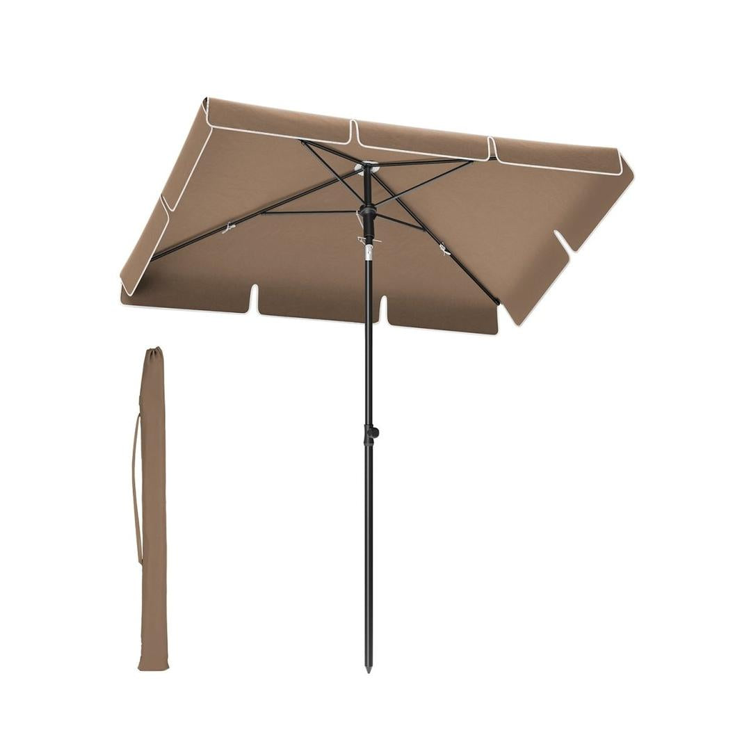 Rechthoekige parasol – kantelbaar en in hoogte verstelbaar – UPF 50+ UV-bescherming – 200x125, 230x150 of 180x125 cm
