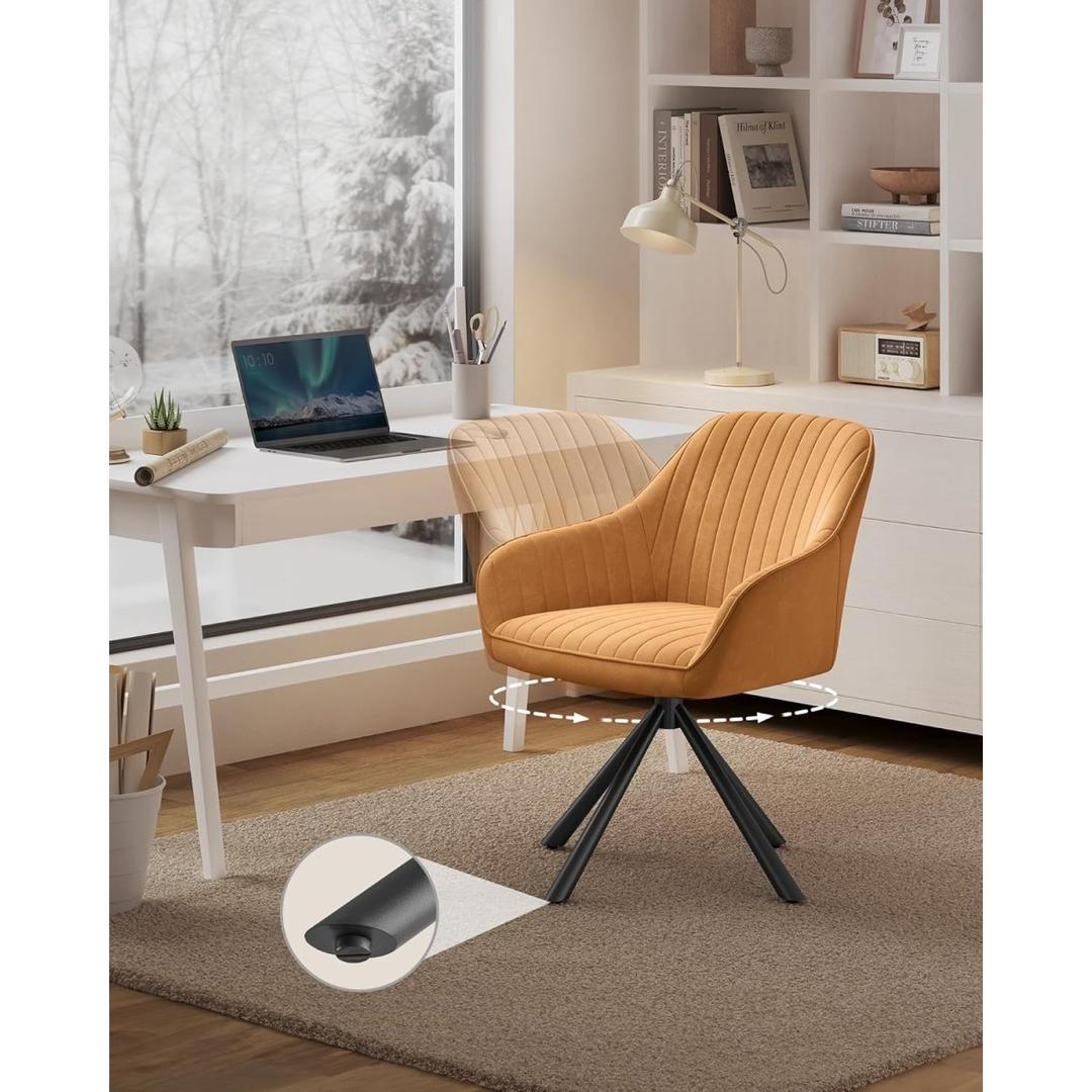 Luxe Eetkamerstoel met Armleuningen – 360° Draaibaar – Comfortabele Draaistoel voor Eetkamer of Keuken