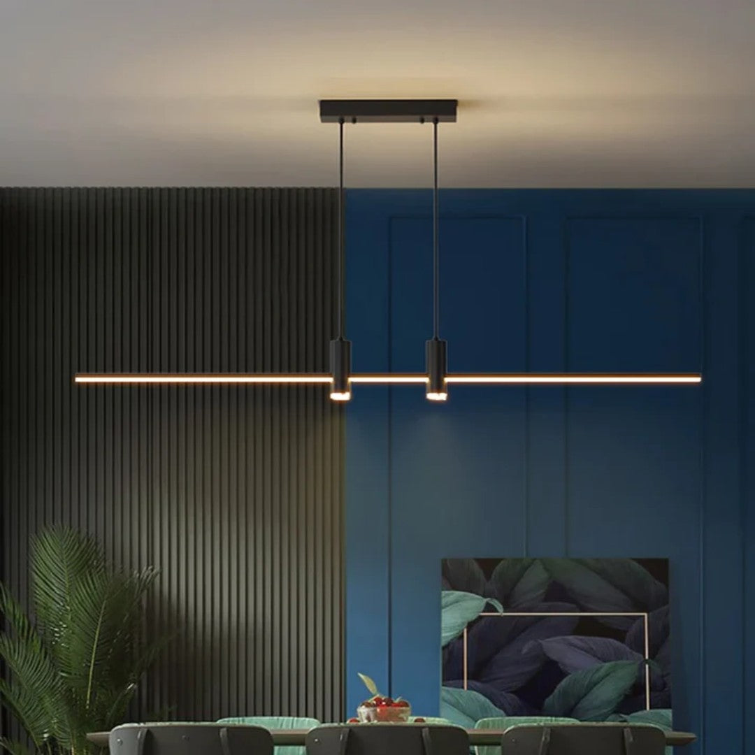 Lyndal hanglamp van aluminium – in een woonkamer