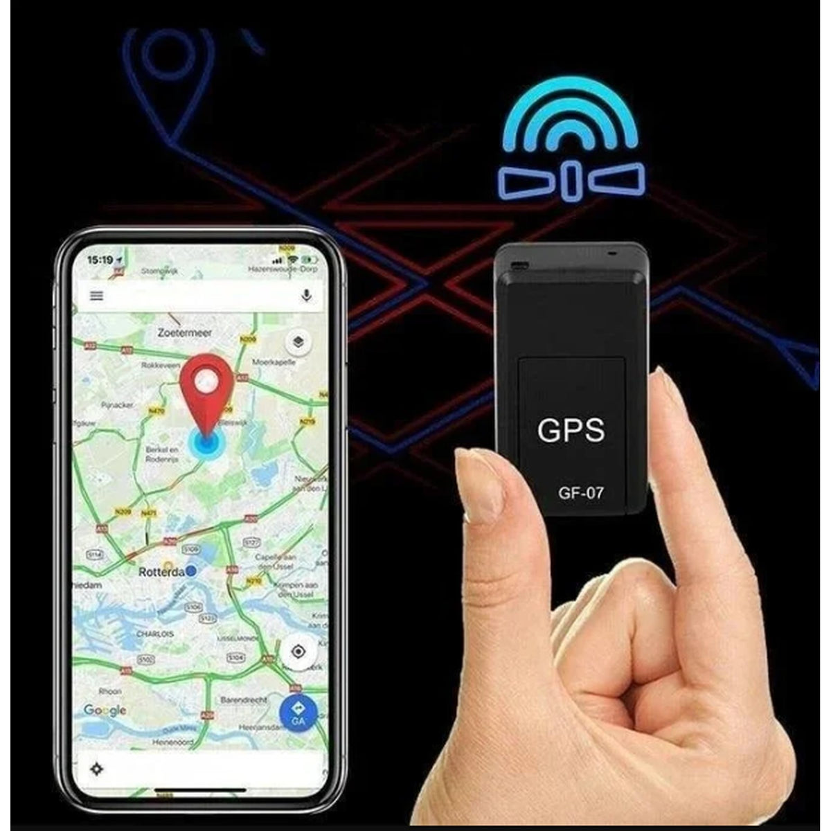 gps-tracker van abs – detailfoto van de afwerking