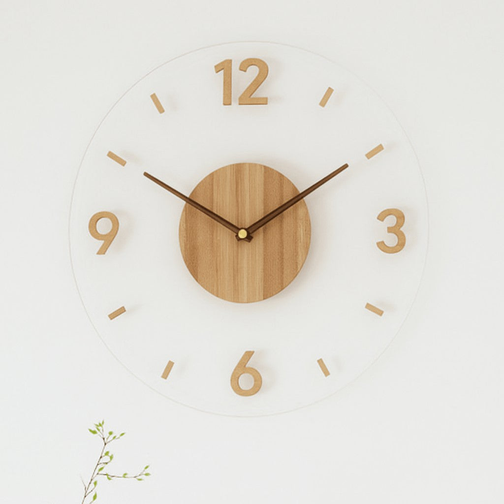 Marric wandklok van e0 quality hout – sustainable and free of harmful substances – sfeerbeeld in huis