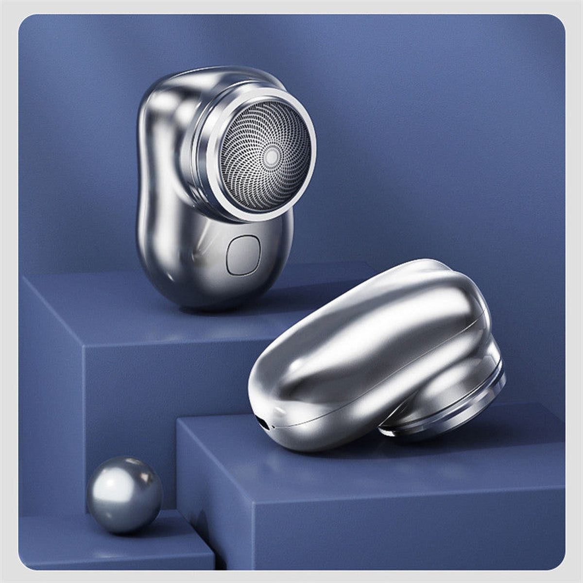 trimmer in blauw – zijaanzicht