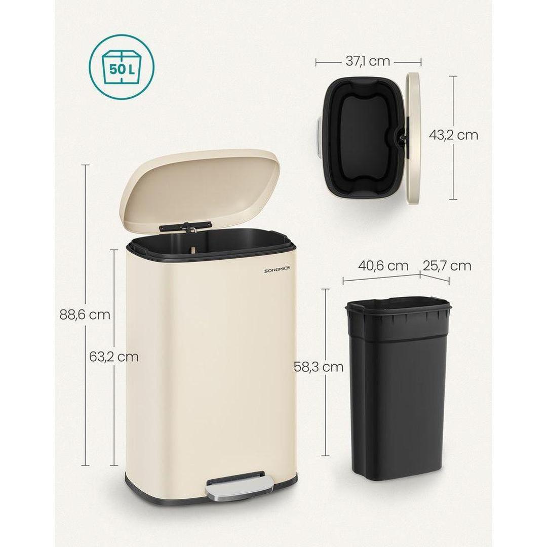 Pedaalemmer – 50 liter – prullenbak